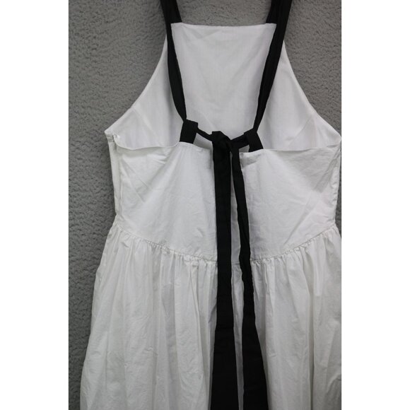 Mable White Halter Maxi Dress-Medium-Black Straps-Side Zip-Cottagecore-Prairie - Picture 13 of 14